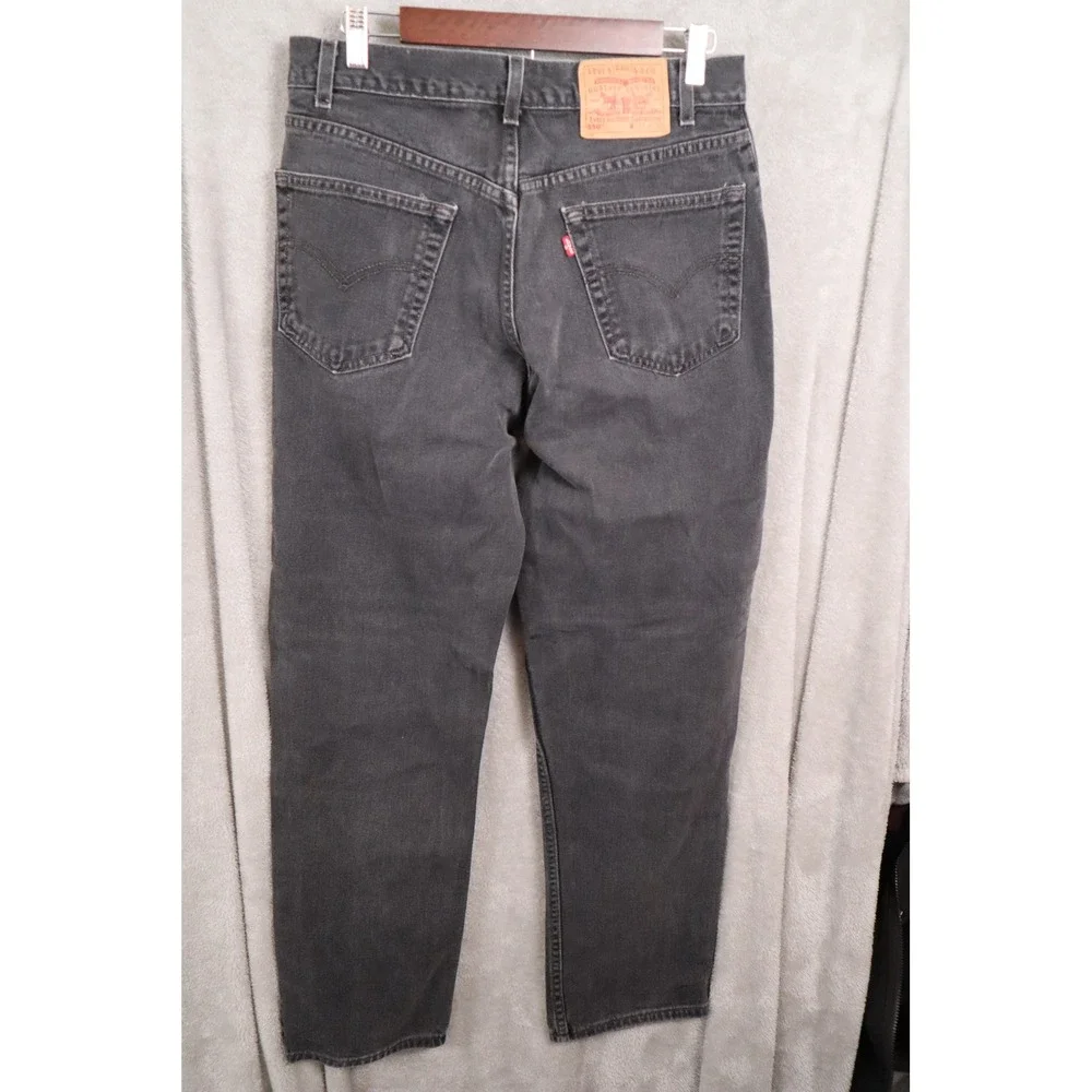 Levis 550 Relaxed Fit Jeans Mens 33x32 Faded Black Vintage Tapered 0550-0260